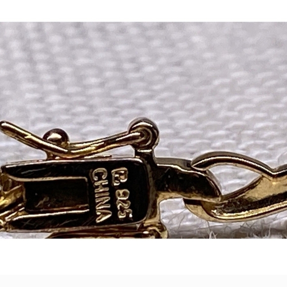 Sterling Gold Vermeil Tennis Bracelet Lot Of 2 Navy Blue Topaz - Picture 7 of 7